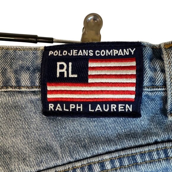 Vintage Polo Ralph Lauren Mens Banner Jeans Size 30x34 Blue Denim Streetwear Y2K - Picture 2 of 15